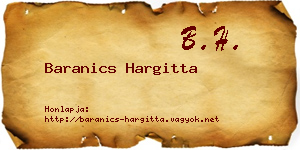 Baranics Hargitta névjegykártya